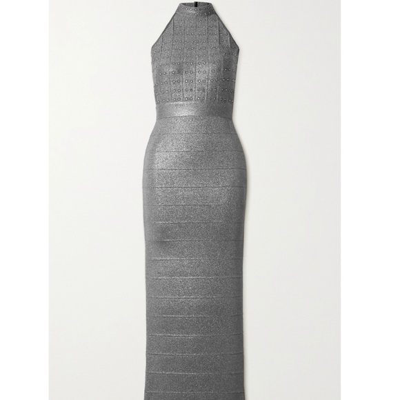 Herve Leger Dresses & Skirts - Herve Leger Silver Midi Dress
